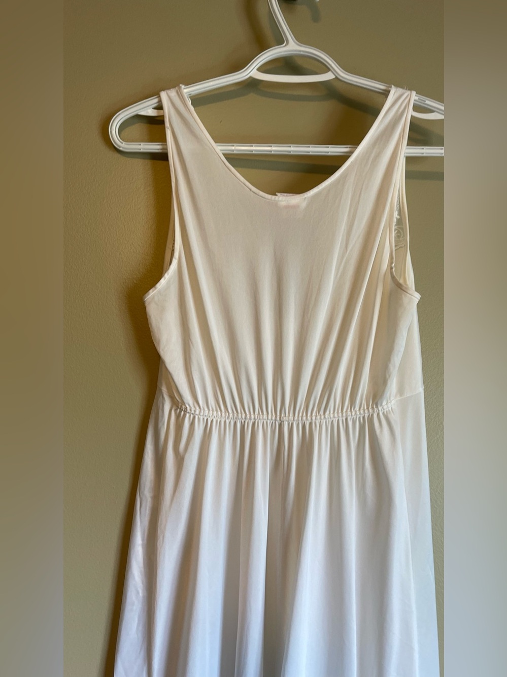 Vintage 1970’s Union Tag LovLee Embroidered Mesh Feature Nylon Maxi Slip Dress - Picture 8 of 11